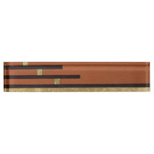 Art Deco In Gold And Tan Nameplate