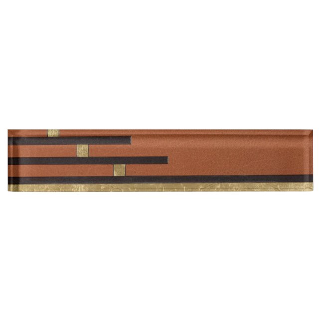 Art Deco In Gold And Tan Nameplate (Front)