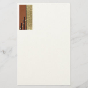 Art Deco In Gold And Tan Stationery