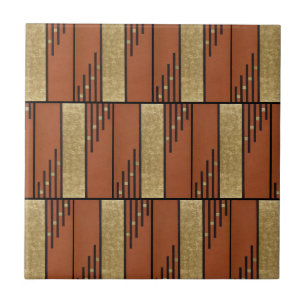 Art Deco In Gold And Tan Tile