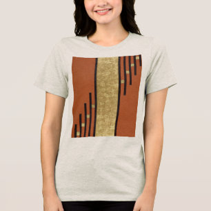 Art Deco In Gold And Tan Tri-Blend Shirt