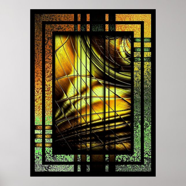 Art Deco In Green And Gold Poster (Front)