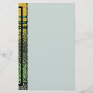 Art Deco In Green And Gold Stationery