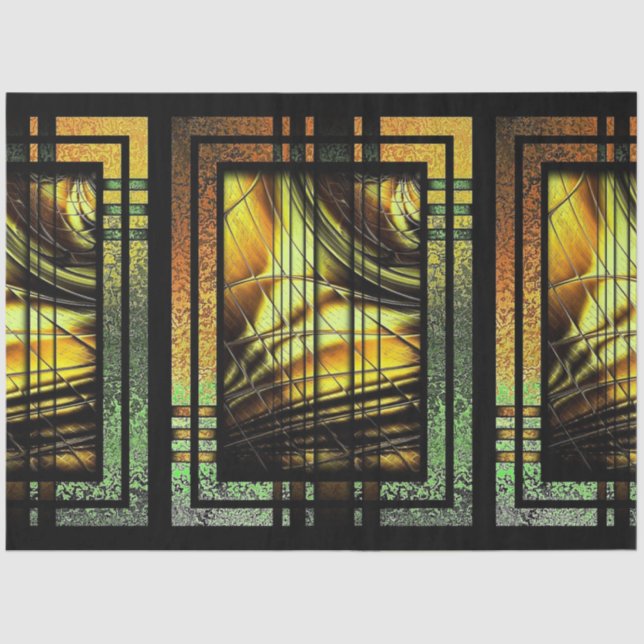Art Deco In Green And Gold Tissue Paper (Front)