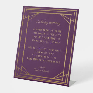 Art Deco In Loving Memory Wedding Sign