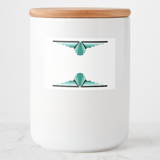 Art deco in teal Sugar Food Label (Front)