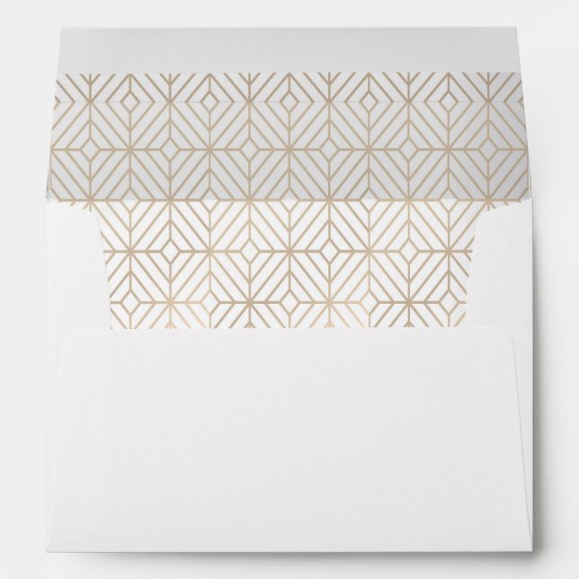 Art Deco in White and gold foil Envelopes (Back (Bottom))