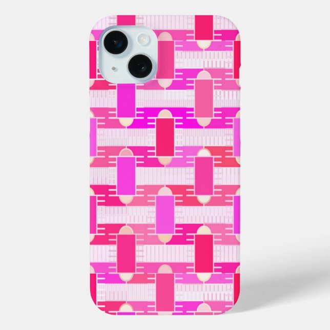 Art Deco industrial chic - pink, fuchsia, orchid Case-Mate iPhone Case (Back)
