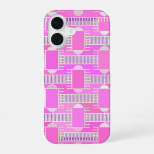 Art Deco industrial chic - pink, mauve iPhone 16 Case