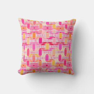 Art Deco industrial chic - pink, peach, gold Cushion