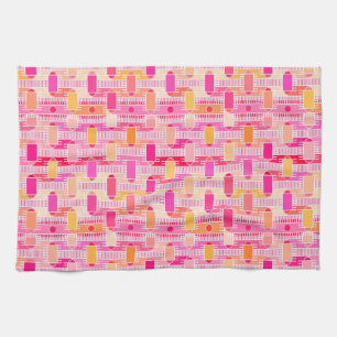 Art Deco industrial chic - pink, peach, gold Tea Towel