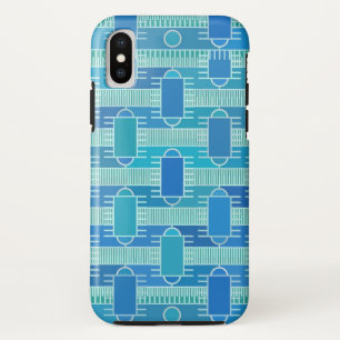 Art Deco industrial chic - soft blue iPhone XS Case