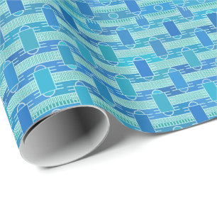 Art Deco industrial chic - soft blue Wrapping Paper