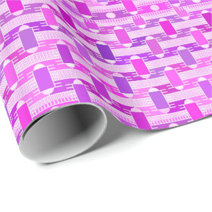 Art Deco industrial chic, violet, orchid, lavender Wrapping Paper
