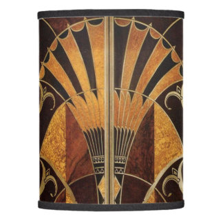 ART DECO INLAID WOODWORK 2 LAMP