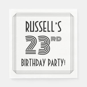 Art Deco Inspired 23rd Birthday Party, Custom Name Napkin