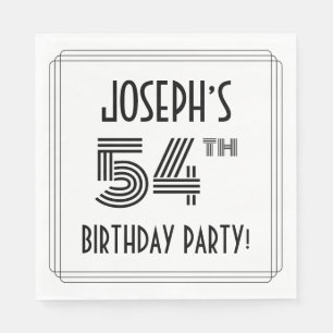 Art Deco Inspired 54th Birthday Party, Custom Name Napkin