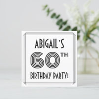 Art Deco Inspired 60th Birthday Party, Custom Name