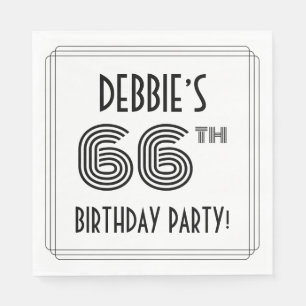 Art Deco Inspired 66th Birthday Party, Custom Name Napkin