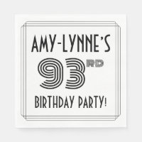 Art Deco Inspired 93rd Birthday Party, Custom Name