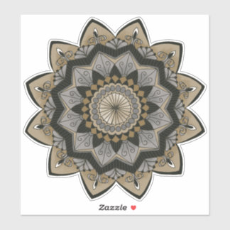 Art Deco Inspired Black, Silver and Gold Mandala
