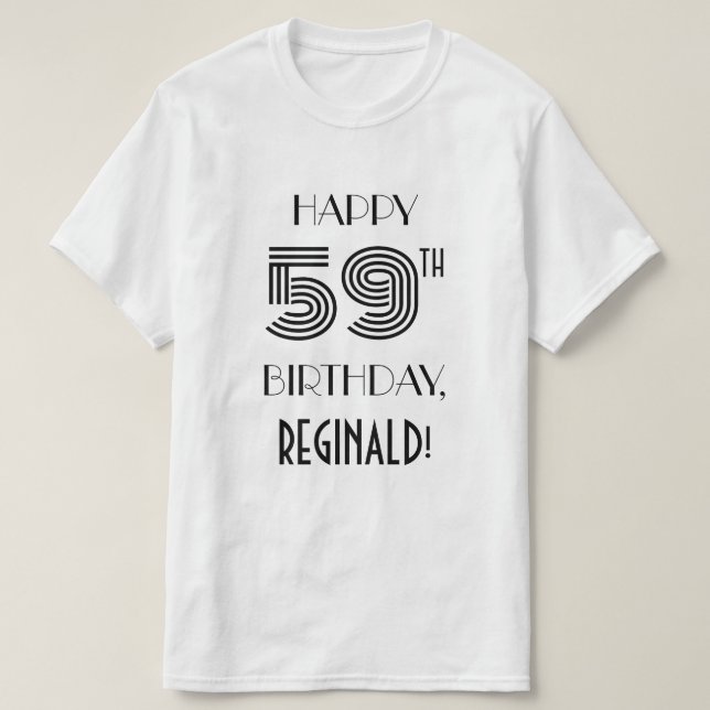 Art Deco Inspired Look 59th Birthday Party Shirt (Design Front)