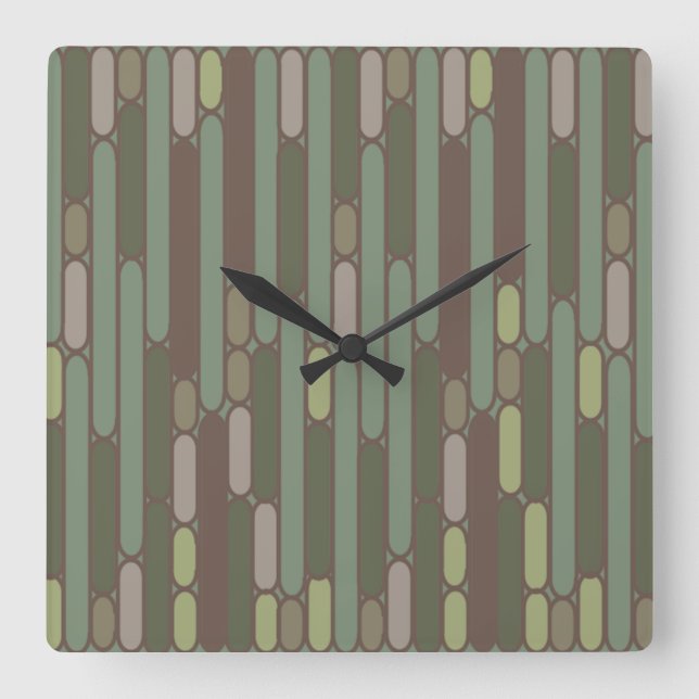 Art Deco Inspired Ovals  Square Wall Clock (Front)