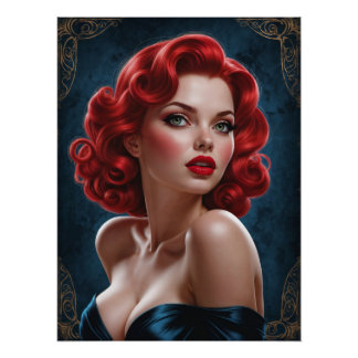 Art Deco-Inspired Pin-Up Poster