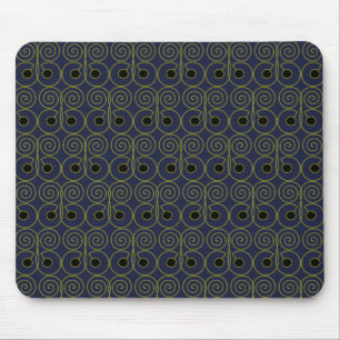 Art Deco Inspired Spiral Motif Mouse Pad