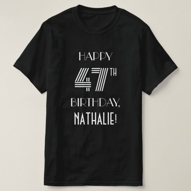 Art Deco Inspired Style 47th Birthday Party Shirt (Design Front)