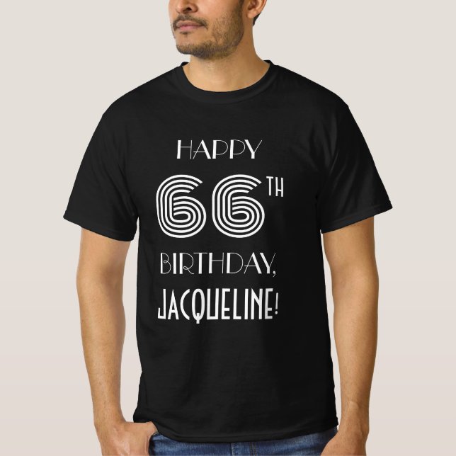 Art Deco Inspired Style 66th Birthday Party Shirt (Front)