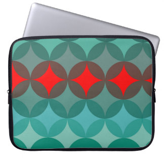 art deco inspired teal & red abstract laptop sleeve
