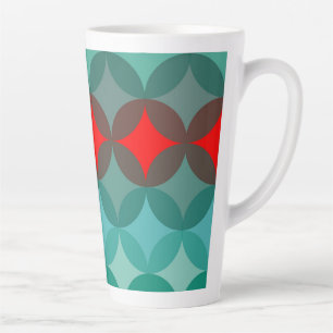 art deco inspired teal & red abstract latte mug