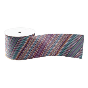 Art Deco Inspired Vertical Stripe Pattern Grosgrain Ribbon