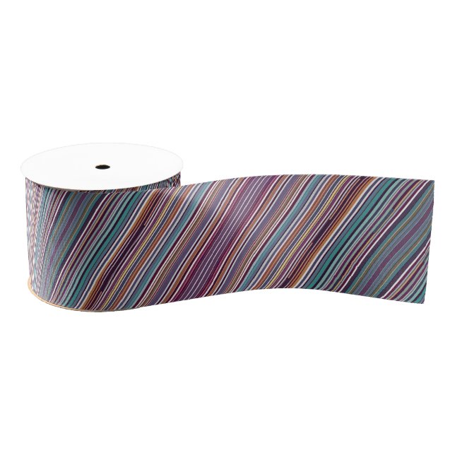 Art Deco Inspired Vertical Stripe Pattern Grosgrain Ribbon (Spool)