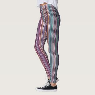Art Deco Inspired Vertical Stripe Pattern Leggings