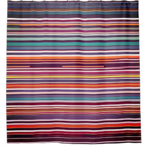 Art Deco Inspired Vertical Stripe Pattern Shower Curtain