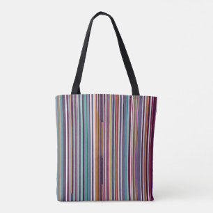 Art Deco Inspired Vertical Stripe Pattern Tote Bag