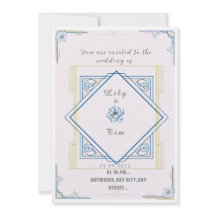 Art deco inspired wedding invitation