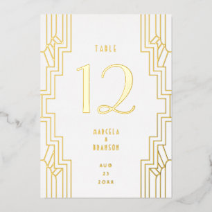 Art Deco Ironwork Gold Wedding Table Number