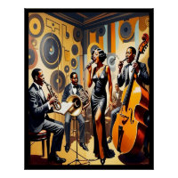 Art Deco Jazz Age Band and Singer Poster.