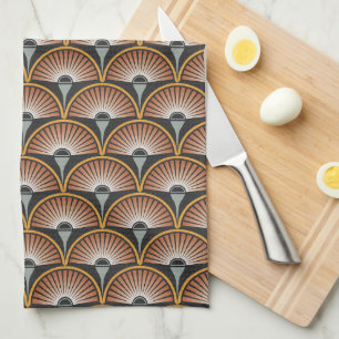 Art Deco Jazz Age Sunset Jukebox Tea Towel