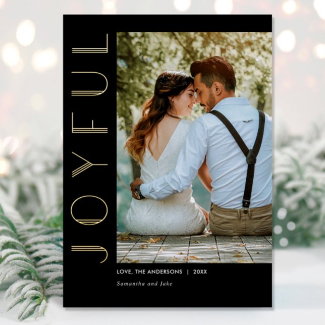 Art Deco Joyful Black Gold simple modern Christmas (Creator Uploaded)