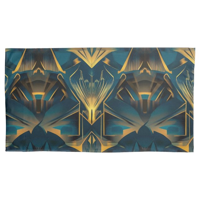 Art Deco King Pair Pillowcases (Front-Left)