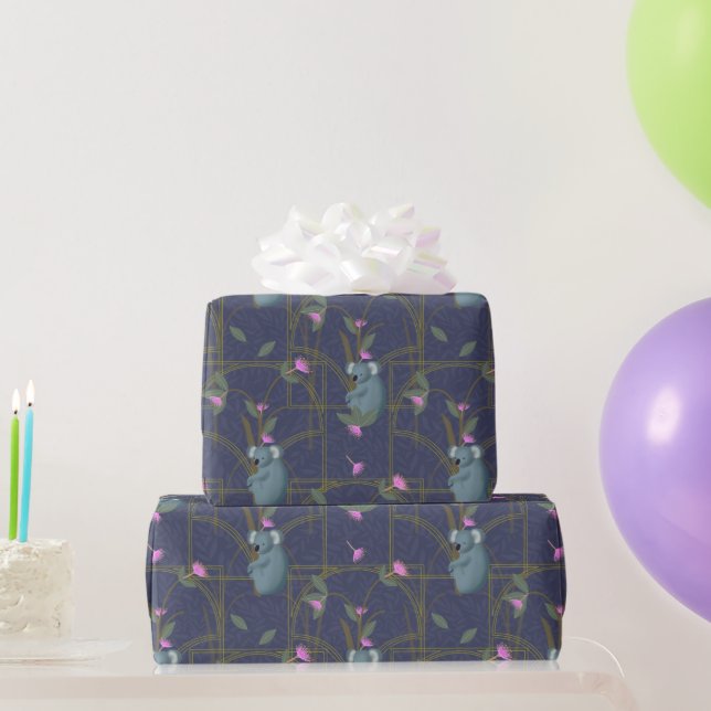 Art Deco Koalas Wrapping Paper (Party Gifts)