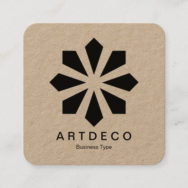 Art Deco - Kraft Square Business Card (Front)
