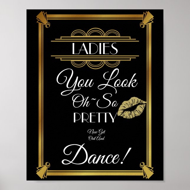 Art Deco ladies bathroom  poster (Front)