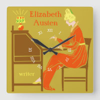 Art Deco Lady Author at Writing Desk in Orange