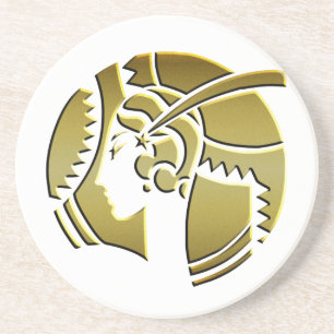 Art Deco Lady in Gold Coaster
