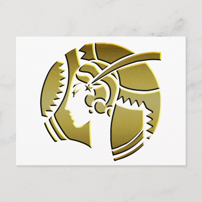 Art Deco Lady in Gold Postcard (Front)